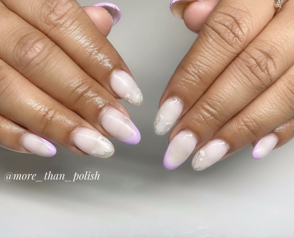 Lavender French Tip Nails