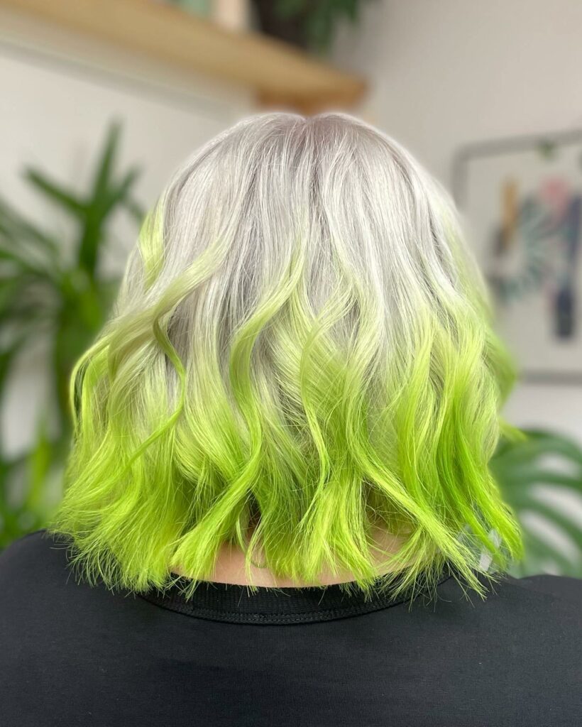 lime green hair