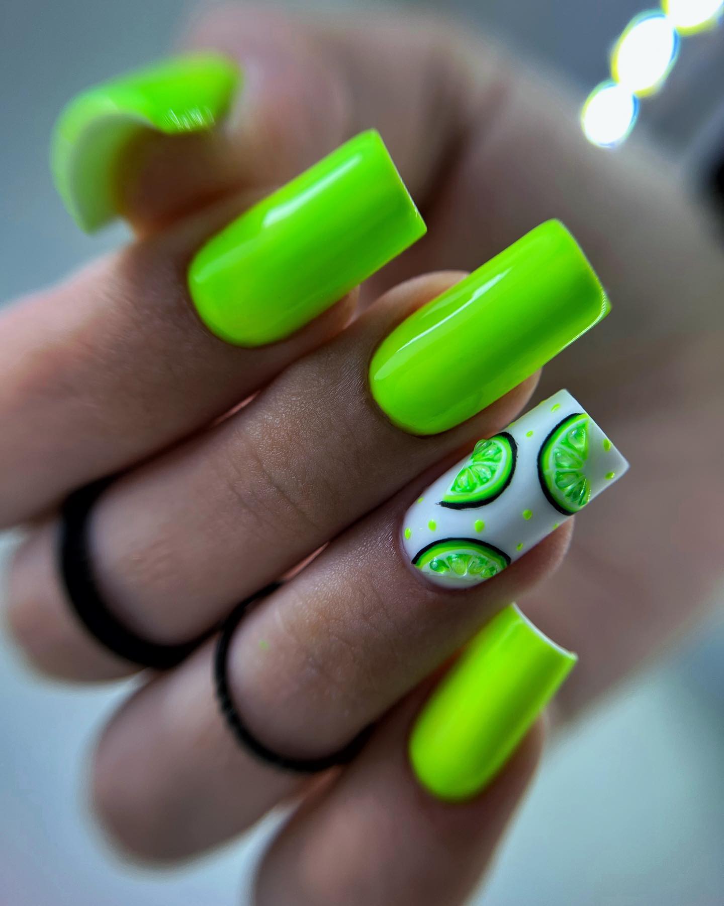 30 Light up Your Nails with Electric Energy for Summer : Neon Green & Pink  Nails
