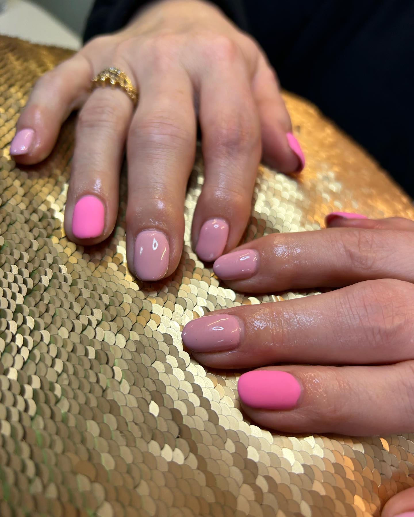 matte pink nails 6