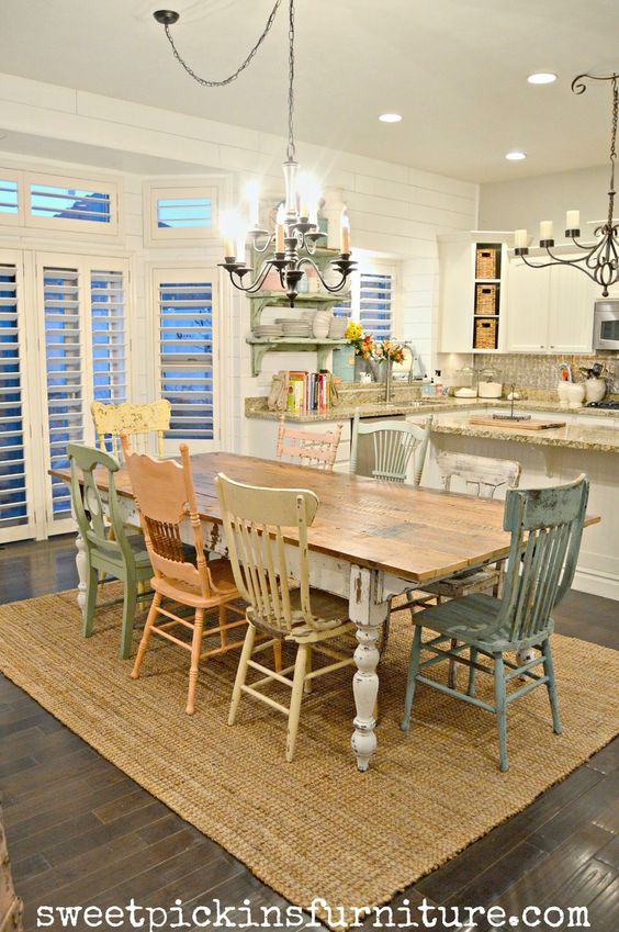 mix and match dining chairs farmhouse chic