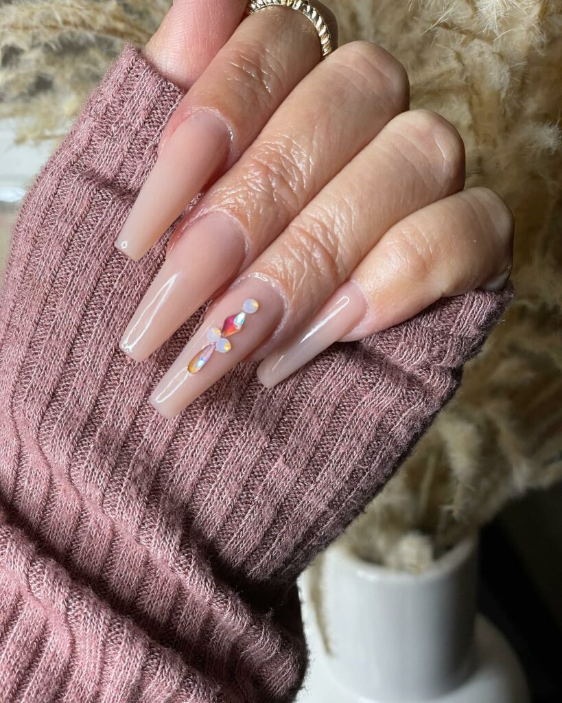 nude pink nails