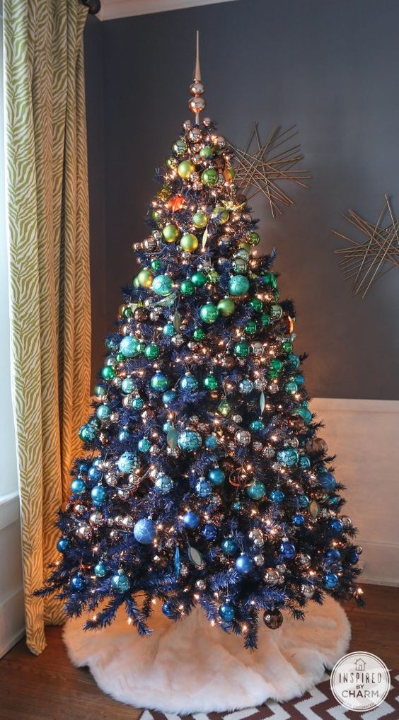 ombre Christmas tree blue