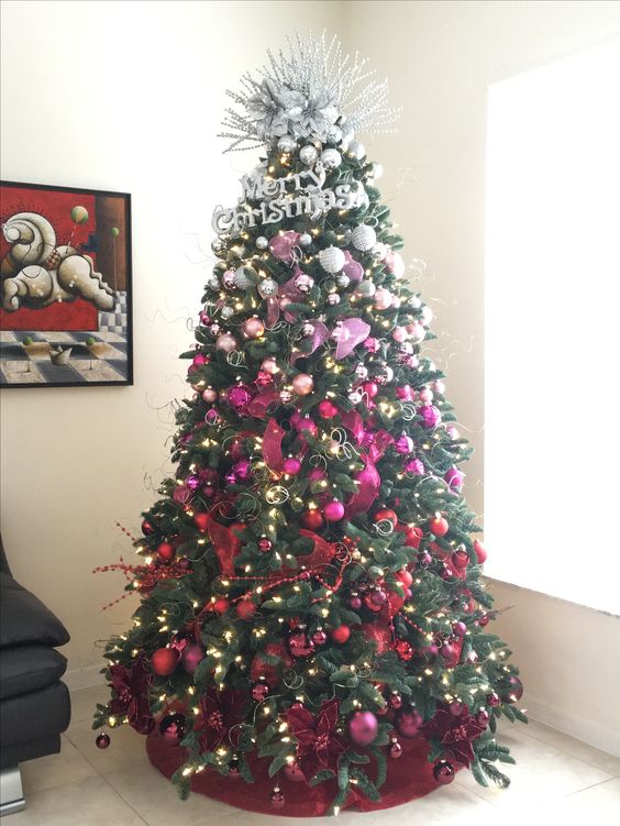 ombre Christmas tree pink