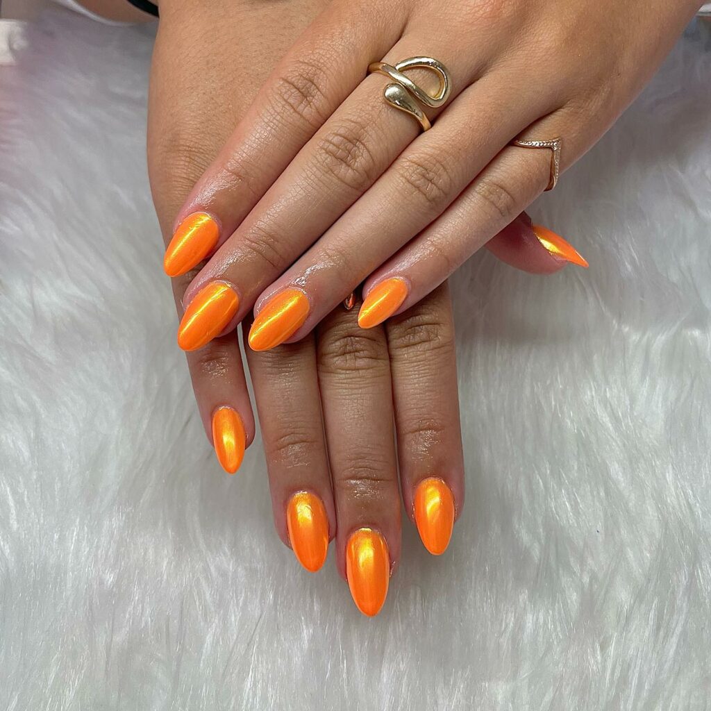 Orange Christmas Nails