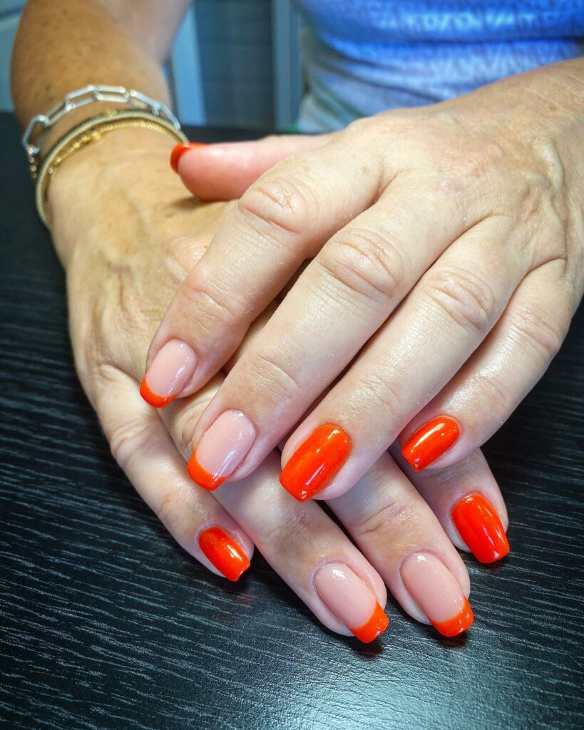Orange Christmas Nails