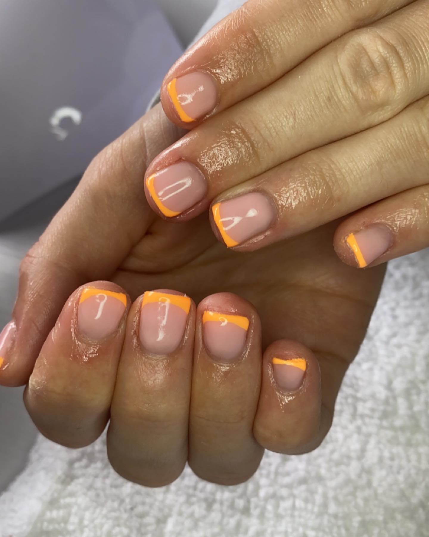 orange french tip nails 12