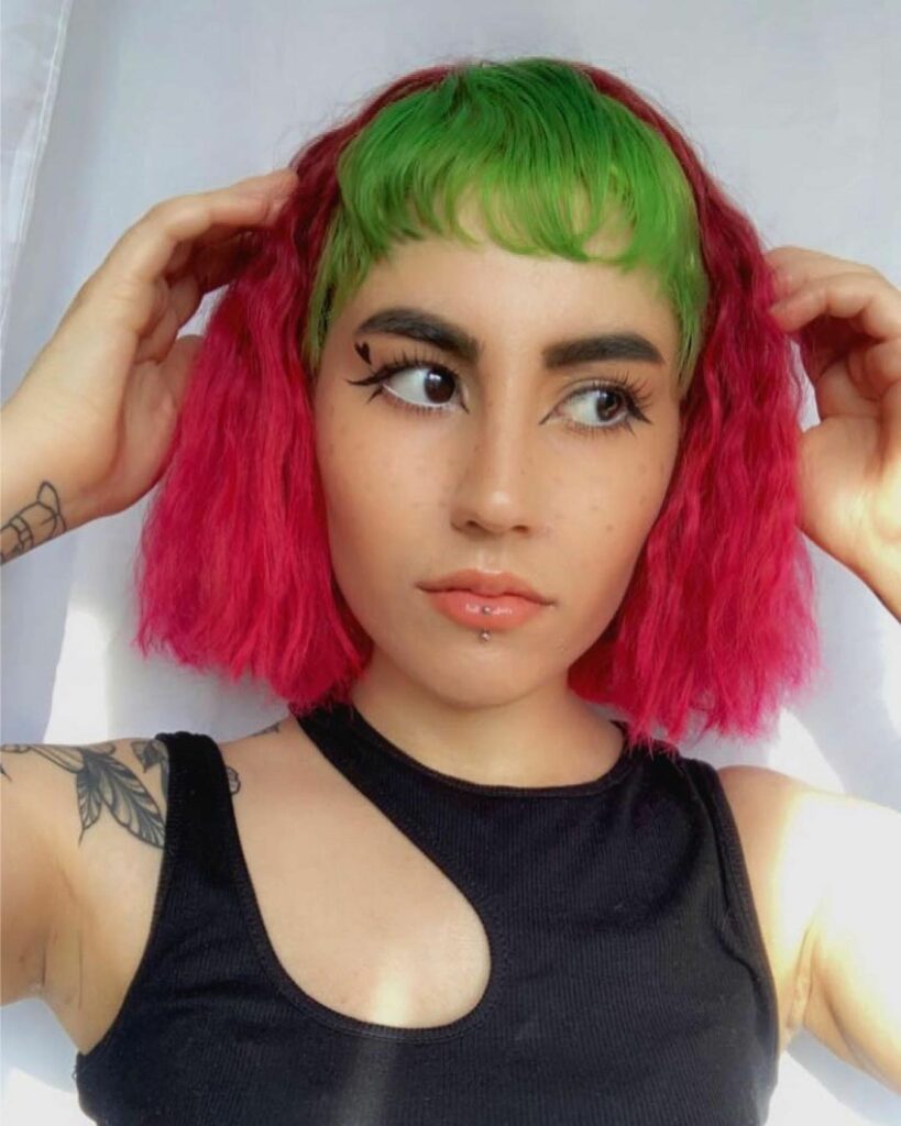 Pink and Green Hair