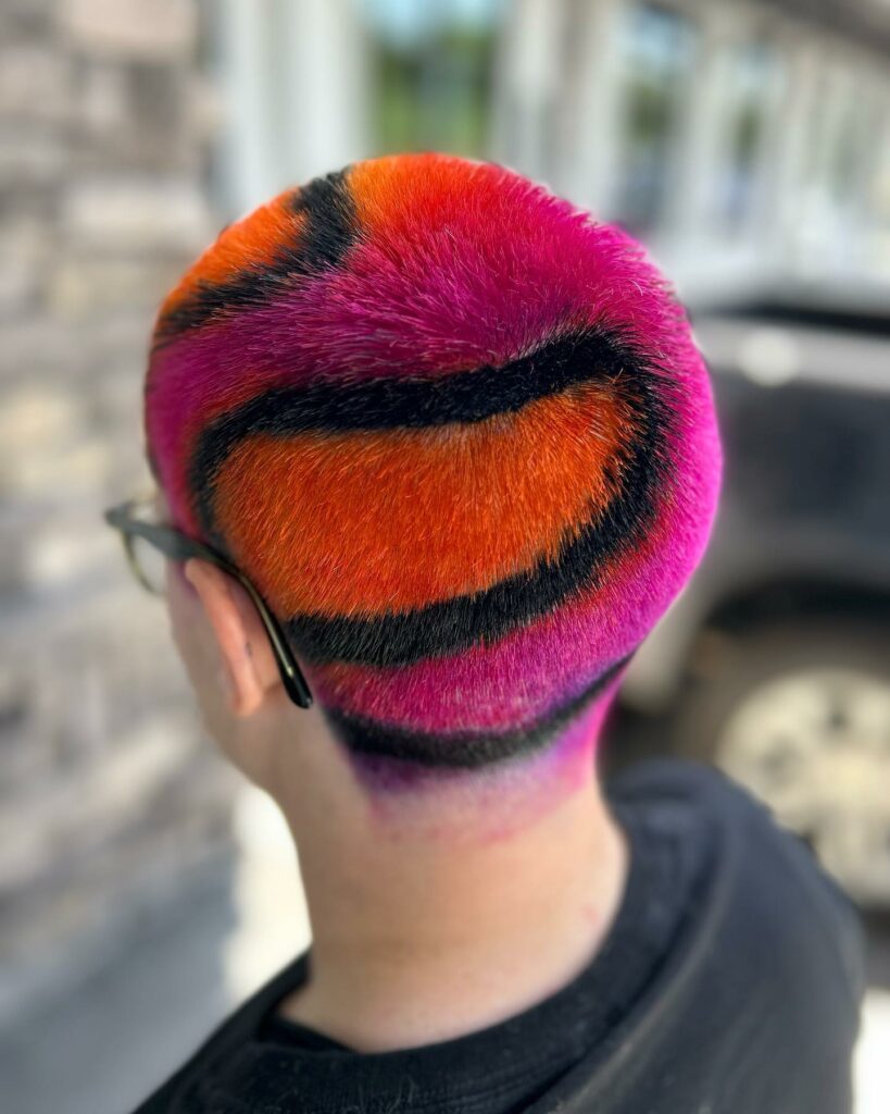 Pink and orange hair