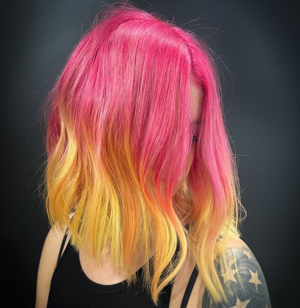 Pink and orange hair