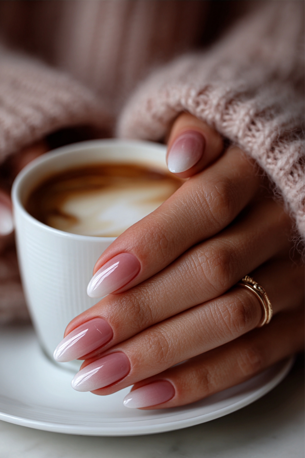 pink and white ombre nails designs 11