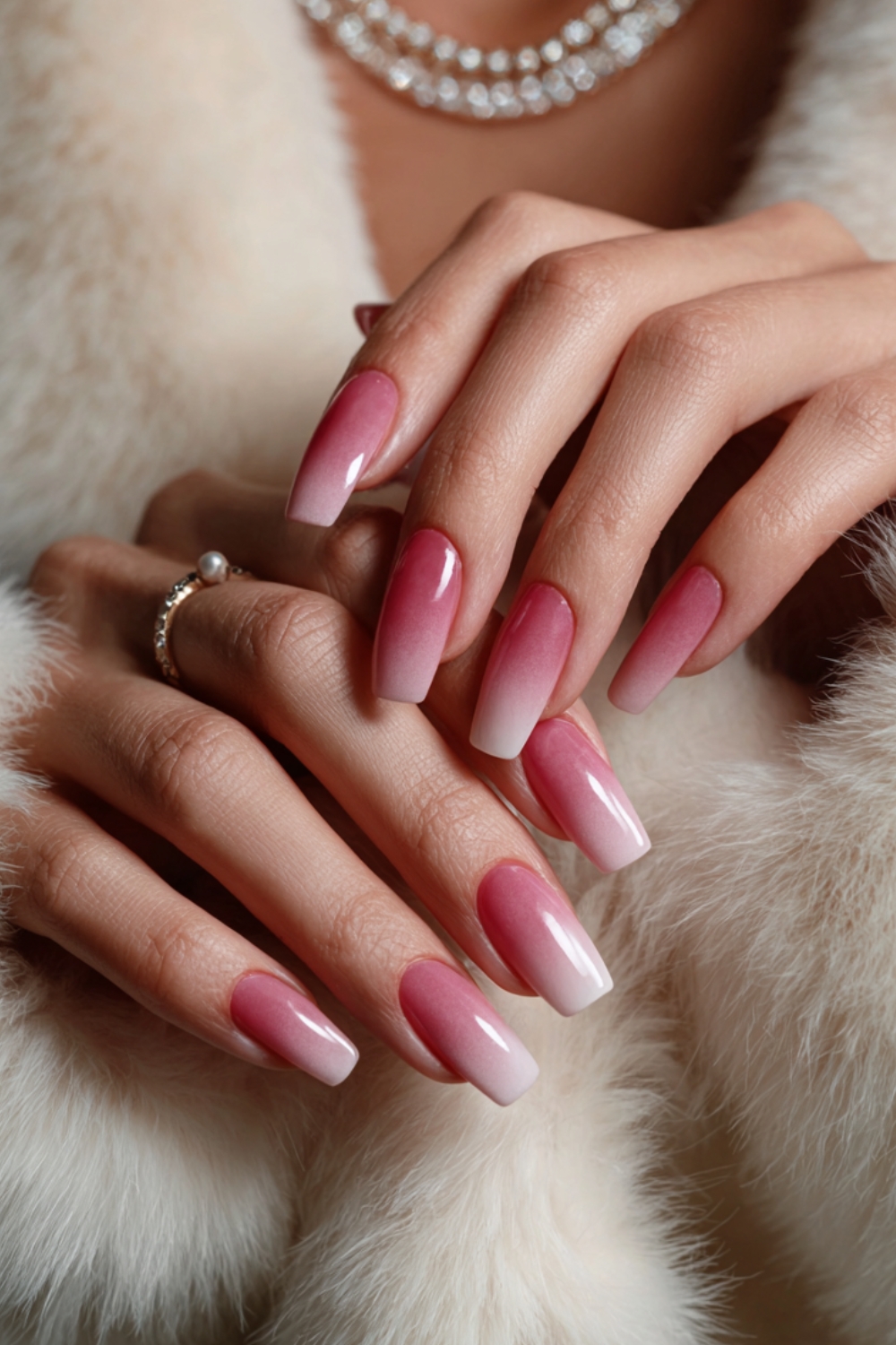 pink and white ombre nails designs 12