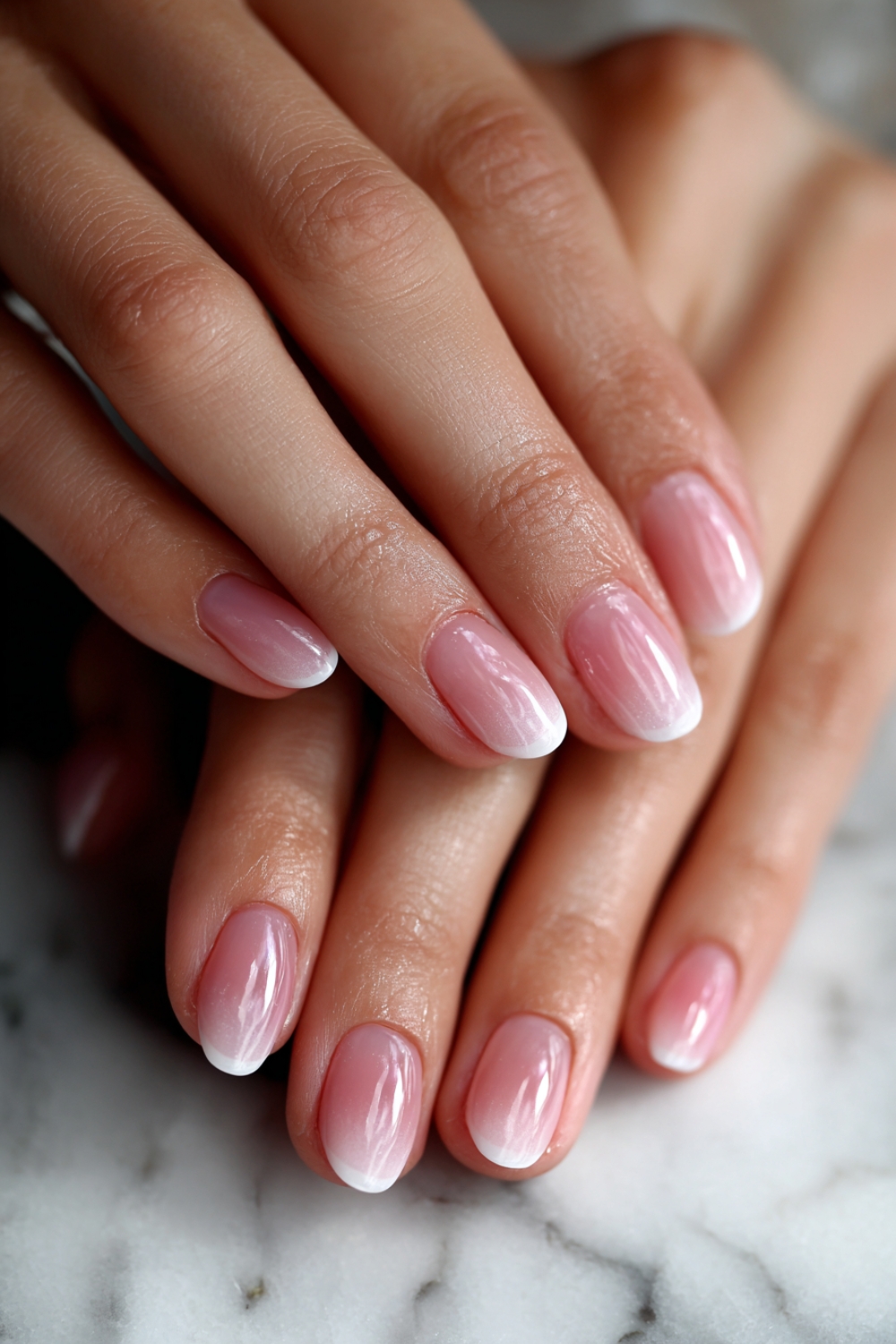 pink and white ombre nails designs 2