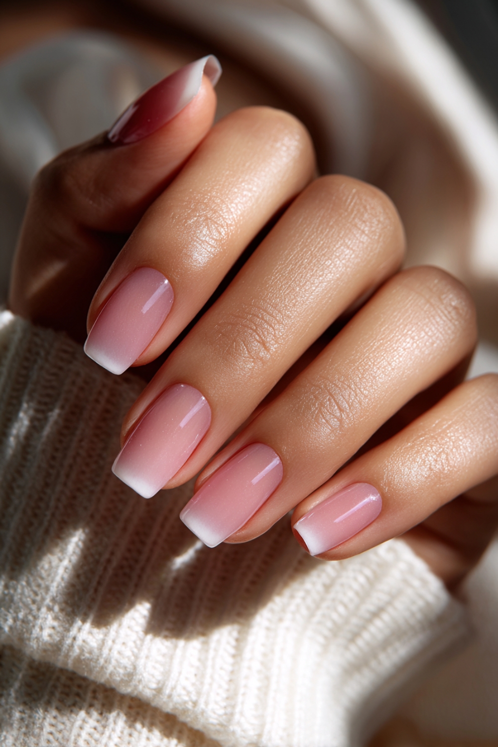 pink and white ombre nails designs 3