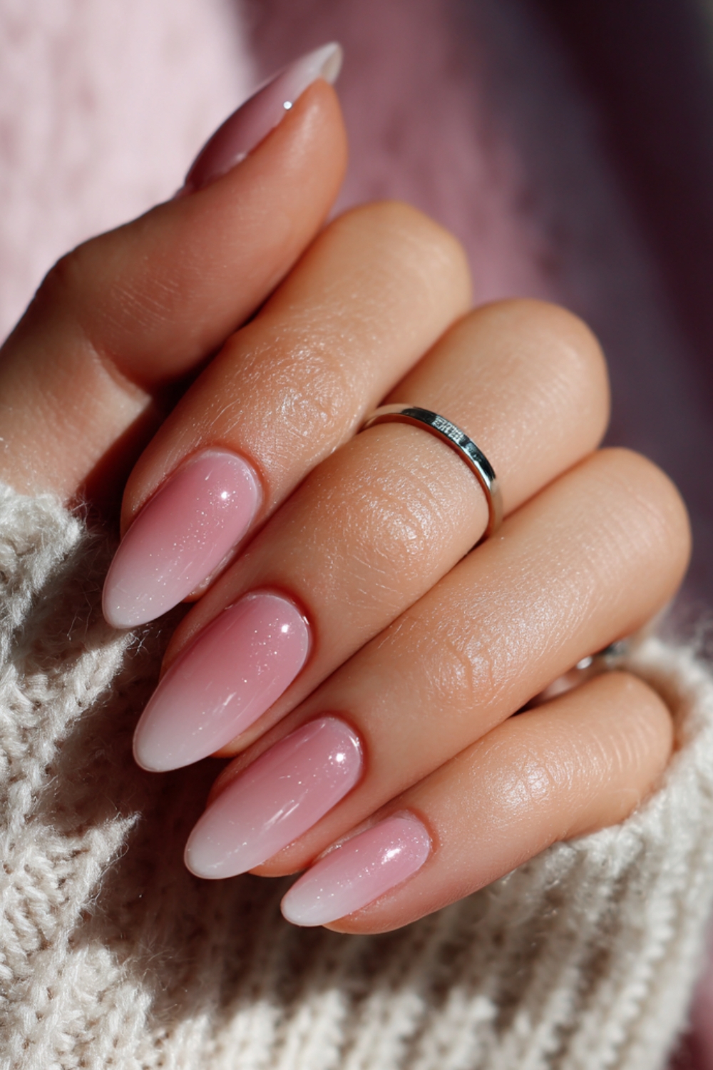 pink and white ombre nails designs 7