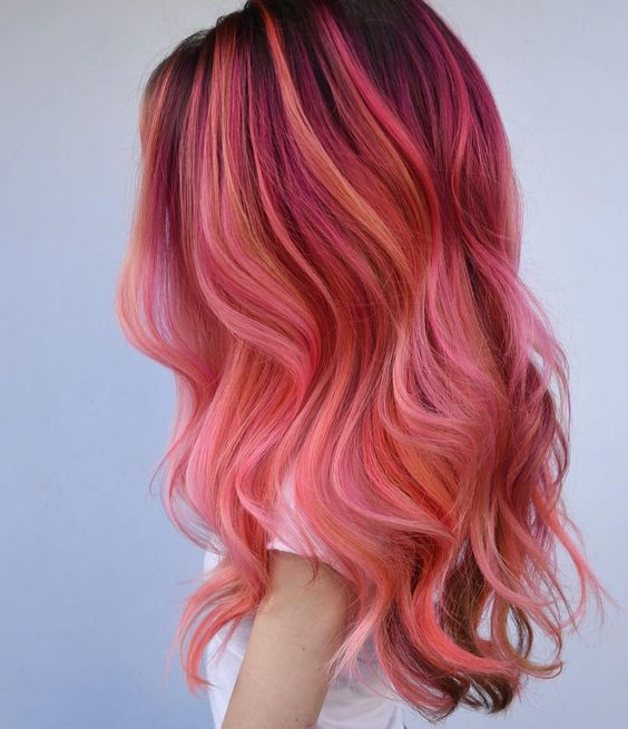 red and pink hair color ideas