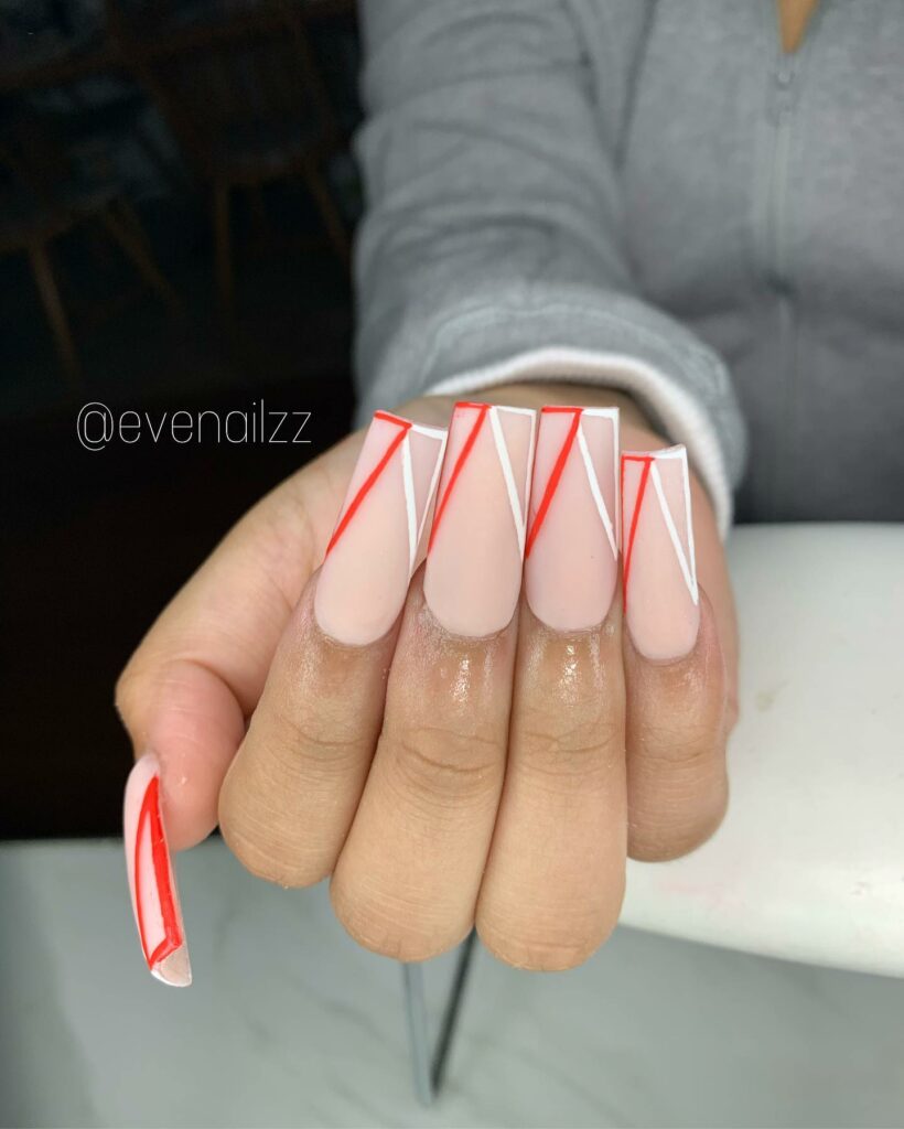 red and white nails ideas