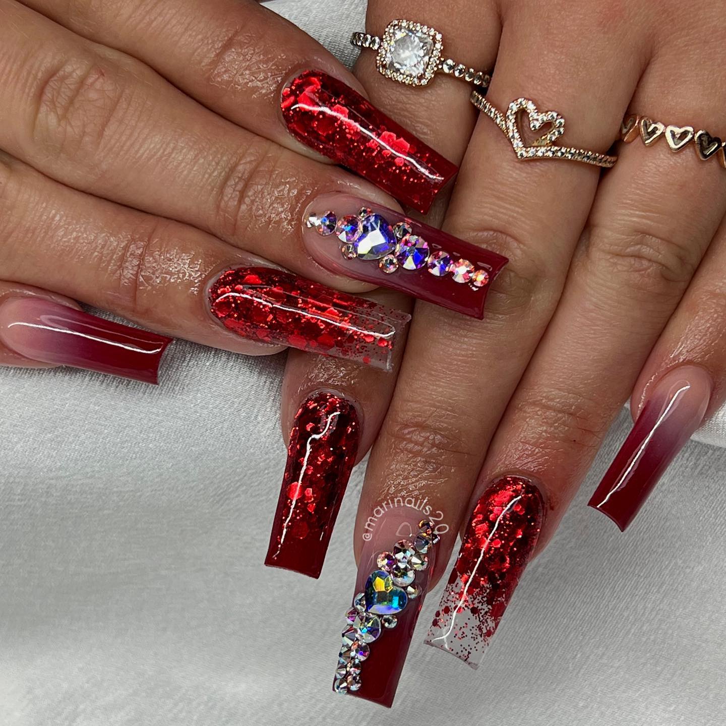 Orange - red ombré nail designs with 3 D flowers 🌸  𝒫𝓇𝑜𝒻𝑒𝓈𝓈𝒾𝑜𝓃𝒶𝓁 𝒩𝒶𝒾𝓁 𝒞𝒶𝓇𝑒... | Instagram