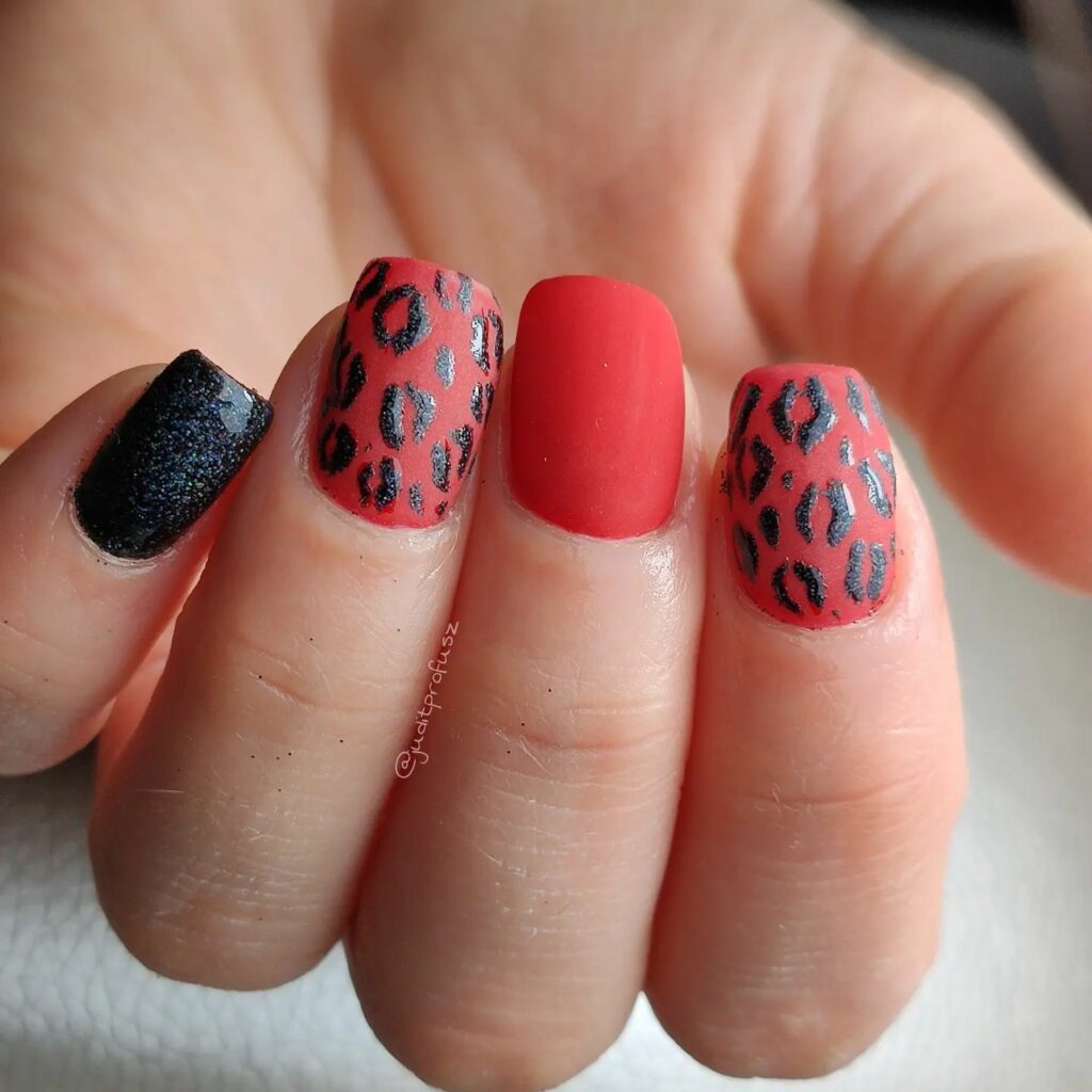 Red Leopard Print Press on Nails - Etsy