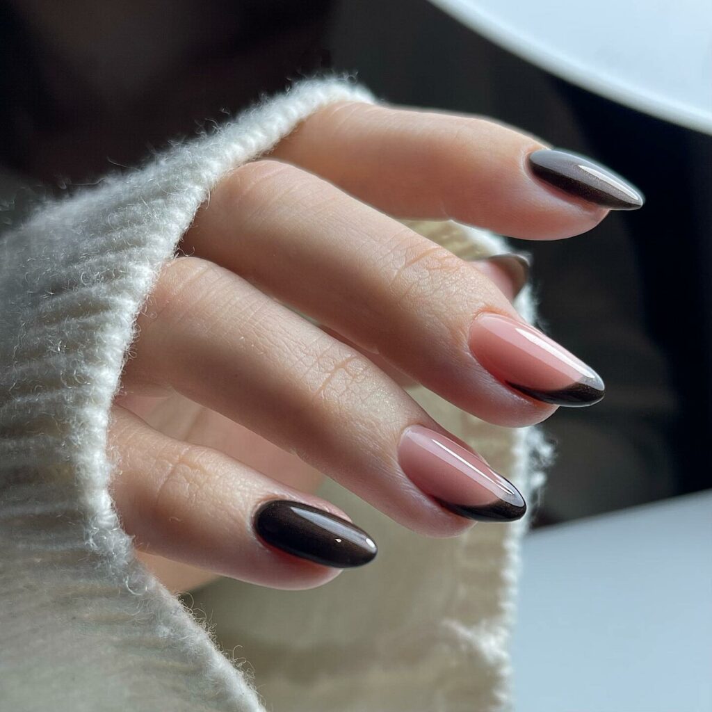 Rounded French Tip Nails