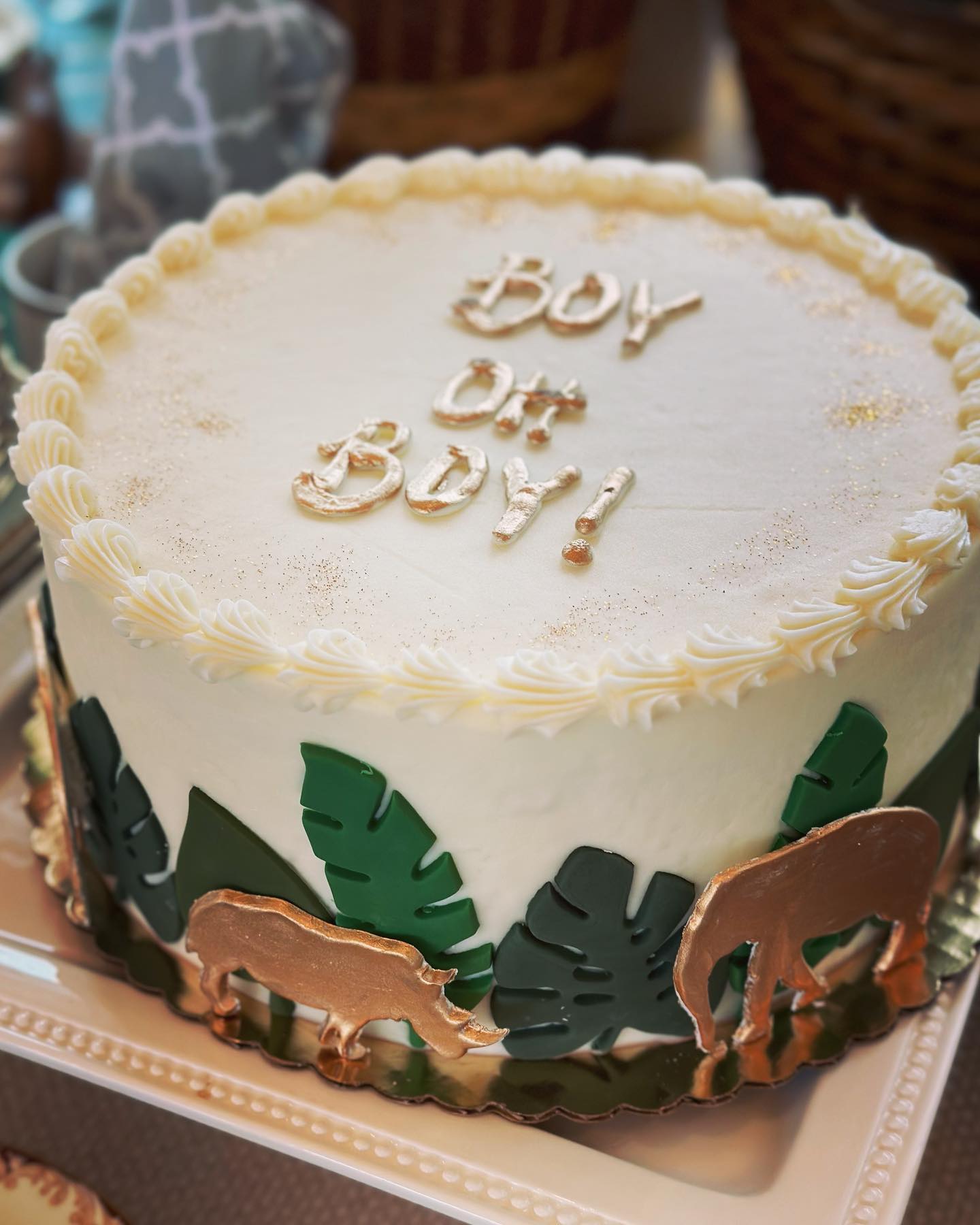 Safari Animals Pattern Edible Cake Topper Image – A Birthday Place
