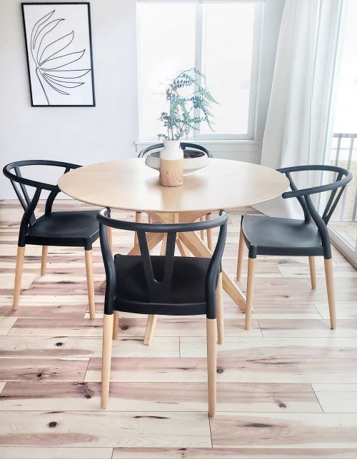 scandinavian dining black chairs