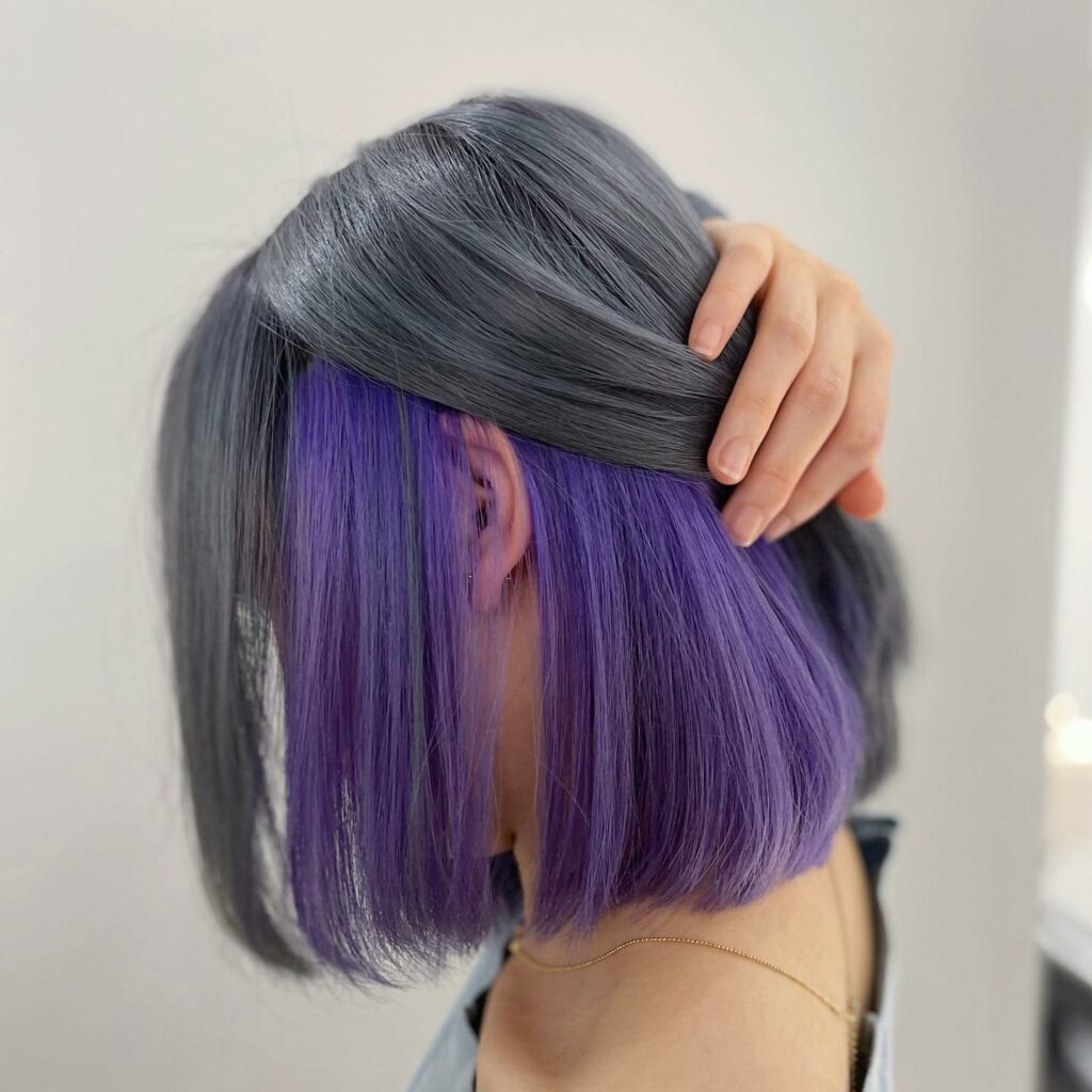 Silver and Purple Hair