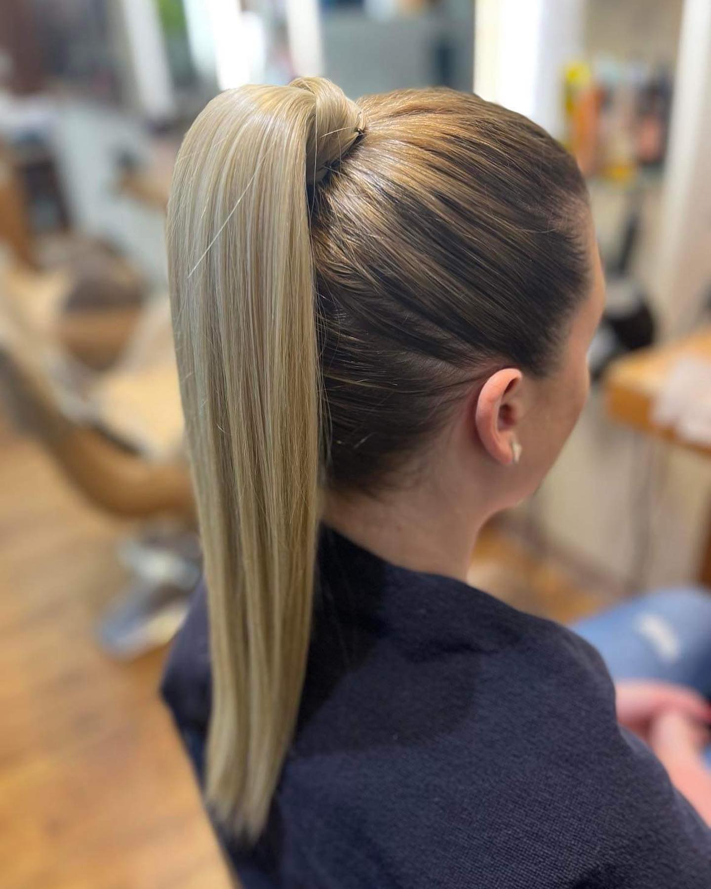 Sleek Ponytail Hairstyles - CHIC HIGH PONYTAIL Our next hair idea is very  elegant. The hair is styled into a high, sleek ponytail. It is very simple  but it looks stunning. This