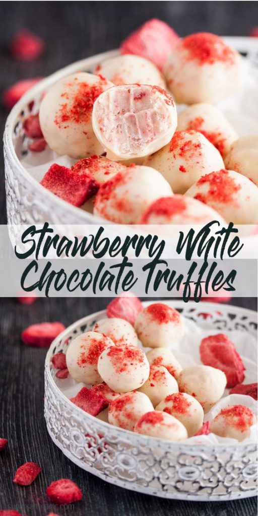 strawberry white chocolate truffles