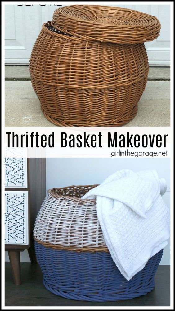 thrift store crafts basket makeover