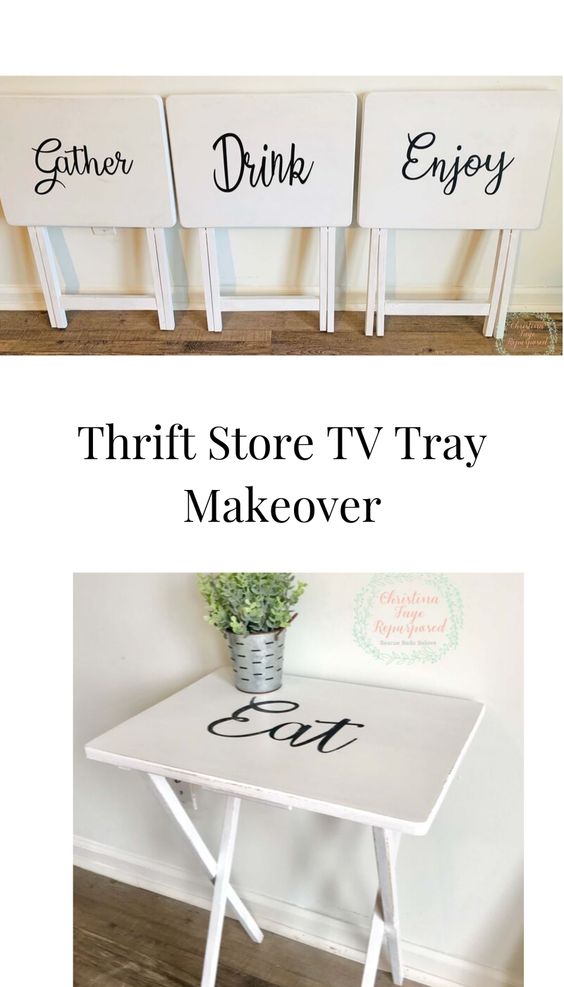 thrift store crafts tv tray