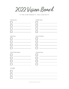 The Best Vision Board Ideas And Printables To Start 2022 On The Right Note